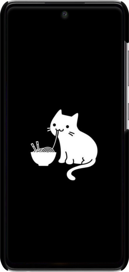 3D пластиковый матовый чехол С милым котом на черном фоне для Samsung Galaxy A52s 5G A528B - 6528m-2583 изображение 