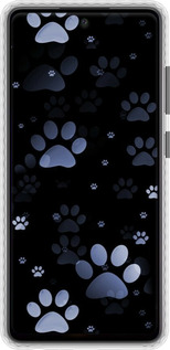 Чехол Bumper чехол С синими отпечатками лап для Samsung Galaxy A52 - 6441pc-2251 изображение 