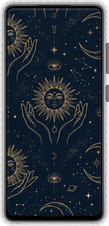 Чехол Bumper чехол Celestial Harmony: Sun & Moon Gold Mystic Pattern для Samsung Galaxy A52 - 6778pc-2251 изображение 