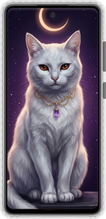 Чехол Bumper чехол Mystic White Cat Gothic Dark Purple Gold для Samsung Galaxy A52 - 6805pc-2251 изображение 