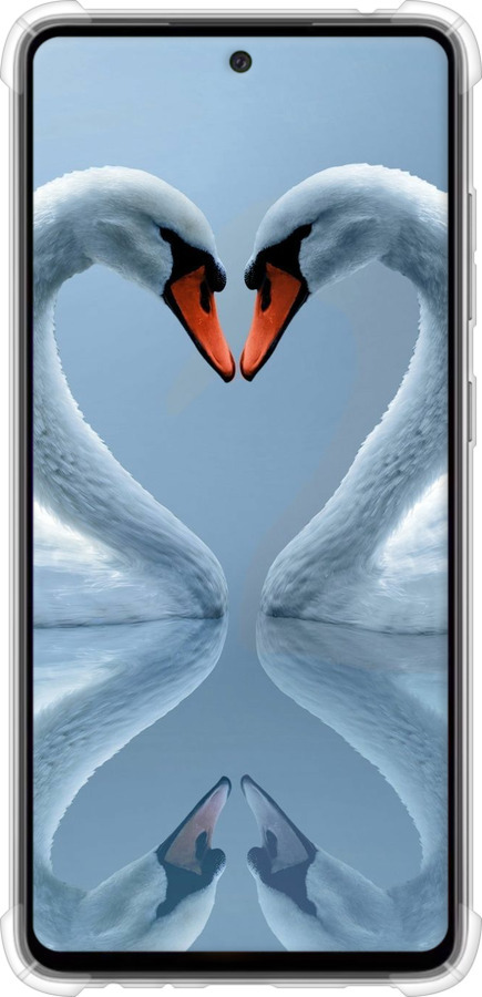 Силикон с усиленными углами чехол Лебеди для Samsung Galaxy A52s 5G A528B - 6007sp-2583 изображение 