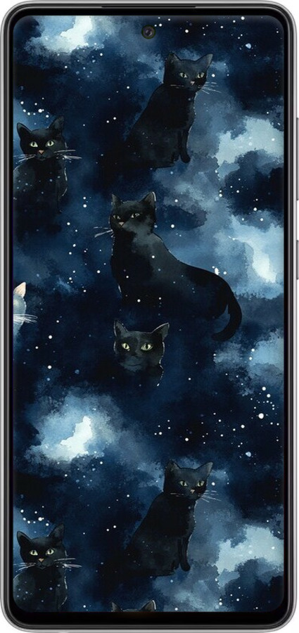 2D пластиковый чехол Изображение Кошек с тёмной акварелью для Samsung Galaxy A52s 5G A528B - 6521t-2583 изображение 