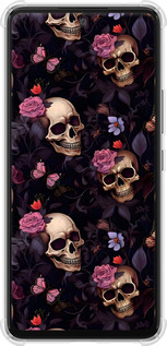 Силикон с усиленными углами чехол Черепа и розы для Samsung Galaxy A53 A536E - 6316sp-2585 изображение 