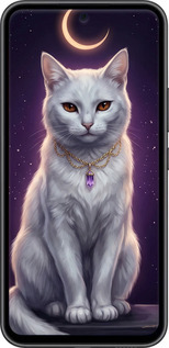 TPU чехол Mystic White Cat Gothic Dark Purple Gold для Samsung Galaxy A54 A546E - 6805b-2935 изображение 
