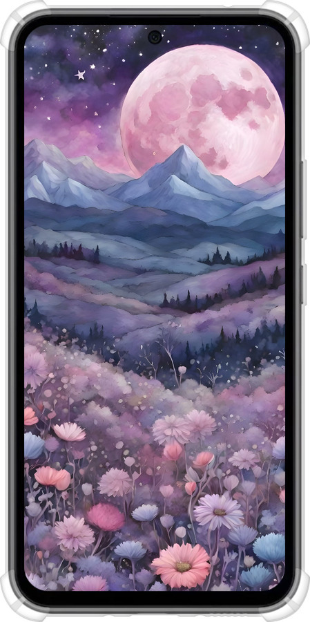 Силикон с усиленными углами чехол Ночь луна арт для Samsung Galaxy A54 A546E - 6319sp-2935 изображение 