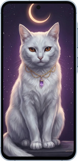 TPU чехол Mystic White Cat Gothic Dark Purple Gold для Samsung Galaxy A55 - 6805b-3617 изображение 
