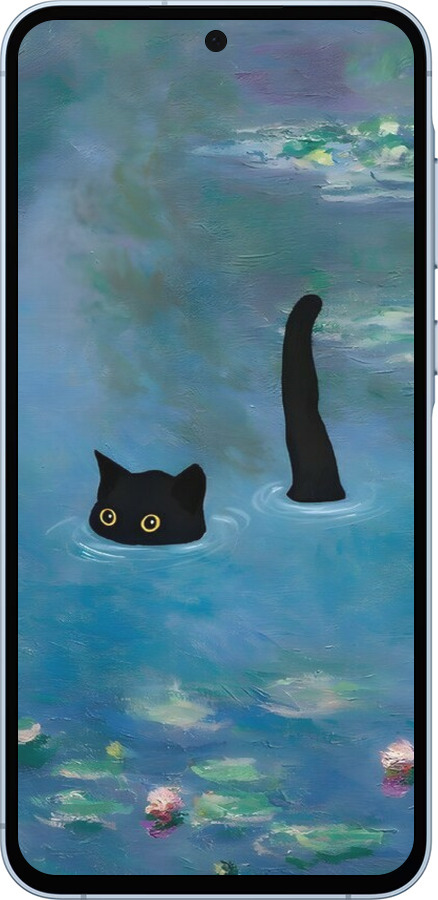 TPU чехол Із зображенням кота та водяної лілії Monet для Samsung Galaxy A55 - 6519b-3617 изображение 