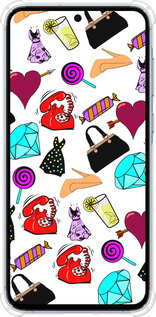 Силіконовий протиударний с посиленими кутами чехол stickers для Samsung Galaxy A55 - 4757sp-3617 изображение 