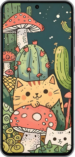 TPU чехол Коты грибы для Samsung Galaxy A56 - 6321b-3882 изображение 