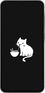 TPU чехол С милым котом на черном фоне для Samsung Galaxy A56 - 6528b-3882 изображение 