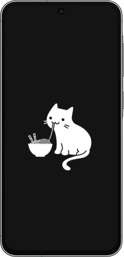 TPU чехол С милым котом на черном фоне для Samsung Galaxy A56 - 6528b-3882 изображение 