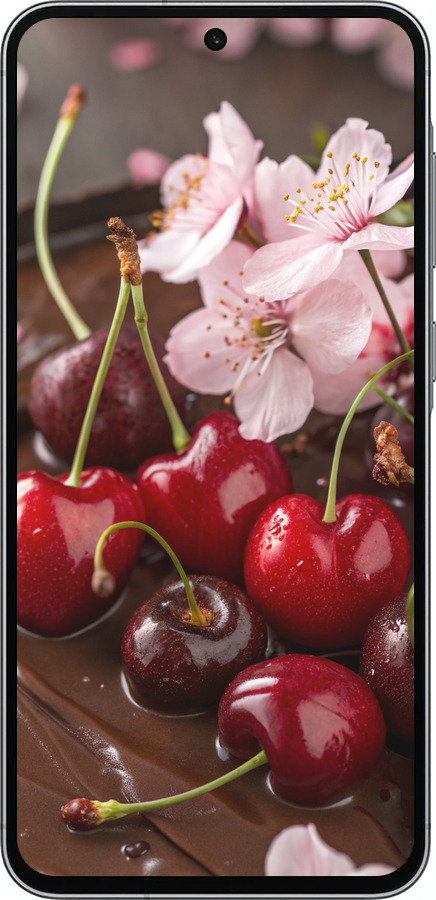 TPU чехол Вишня в шоколаде для Samsung Galaxy A56 - 6698b-3882 изображение 