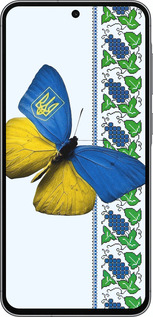 Силіконовий чехол Жовто-блакитний метелик  для Samsung Galaxy A56 - 1054u-3882 изображение 