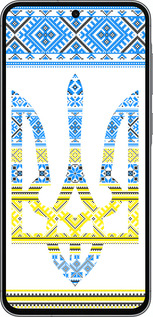 Силиконовый чехол Герб - вышиванка желто-голубая для Samsung Galaxy A56 - 1197u-3882 изображение 