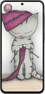 Силиконовый чехол Кошка рукодельница для Samsung Galaxy A56 - 4056u-3882 изображение 