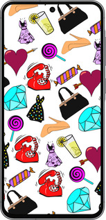 Силиконовый чехол stickers для Samsung Galaxy A56 - 4757u-3882 изображение 