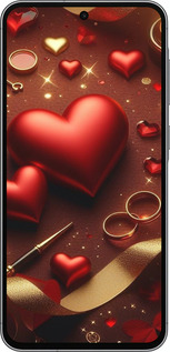 Силиконовый чехол Сердечки v3 для Samsung Galaxy A56 - 5833u-3882 изображение 