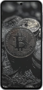 Силіконовий чехол Black Bitcoin для Samsung Galaxy A56 - 6090u-3882 изображение 
