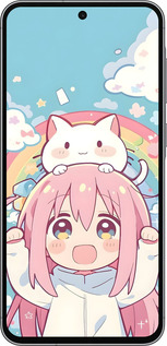 Силиконовый чехол Девочка аниме радуга для Samsung Galaxy A56 - 6304u-3882 изображение 