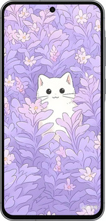Силиконовый чехол Котик в цветах для Samsung Galaxy A56 - 6390u-3882 изображение 