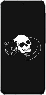 Силиконовый чехол С изображением кота и черепа для Samsung Galaxy A56 - 6491u-3882 изображение 