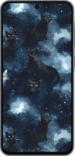 Силіконовий чехол Зображення котиків з темною аквареллю для Samsung Galaxy A56 - 6521u-3882 изображение 