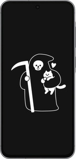 Силиконовый чехол Минималистичный арт: смерть и кошка для Samsung Galaxy A56 - 6529u-3882 изображение 