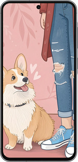 Силіконовий чехол Корги 3 для Samsung Galaxy A56 - 6707u-3882 изображение 