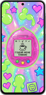 Силиконовый чехол Y2K Aesthetic Retro Pet: Годуй мене кавою для Samsung Galaxy A56 - 6784u-3882 изображение 