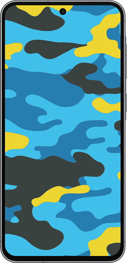 Силіконовий чехол Жовто-блакитний камуфляж для Samsung Galaxy A56 - 1084u-3882 изображение 