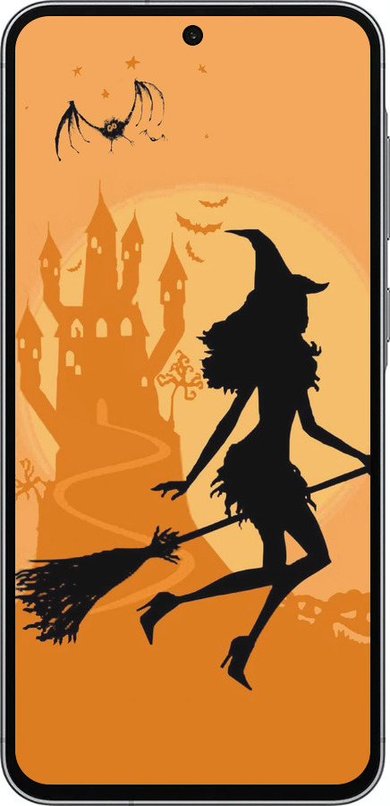 Силиконовый чехол Ведьма на метле для Samsung Galaxy A56 - 1184u-3882 изображение 