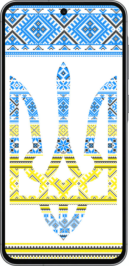 Силиконовый чехол Герб - вышиванка желто-голубая для Samsung Galaxy A56 - 1197u-3882 изображение 