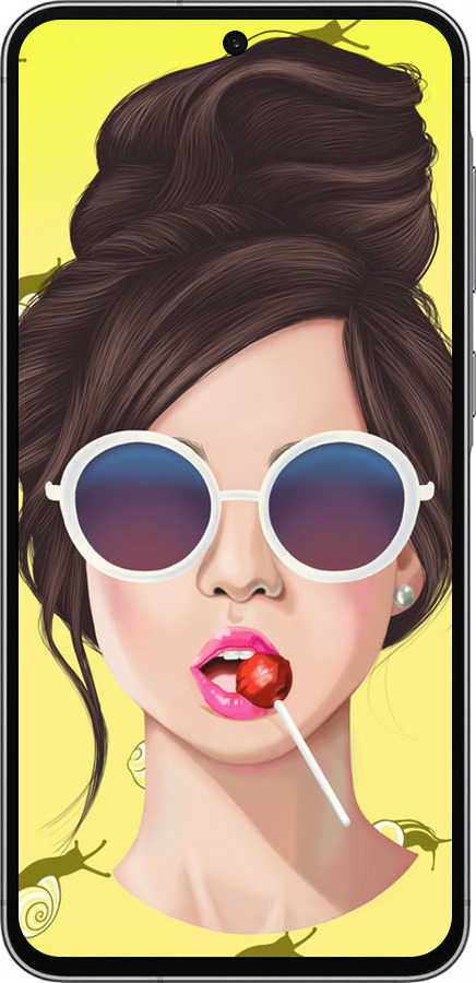 Силиконовый чехол Девушка с чупа-чупсом для Samsung Galaxy A56 - 3979u-3882 изображение 