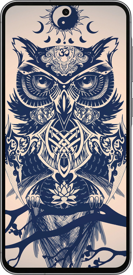Силиконовый чехол Узорчатая сова для Samsung Galaxy A56 - 4000u-3882 изображение 