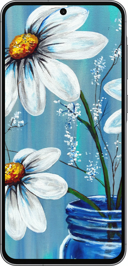 Силіконовий чехол Красиві арт-ромашки для Samsung Galaxy A56 - 4031u-3882 изображение 