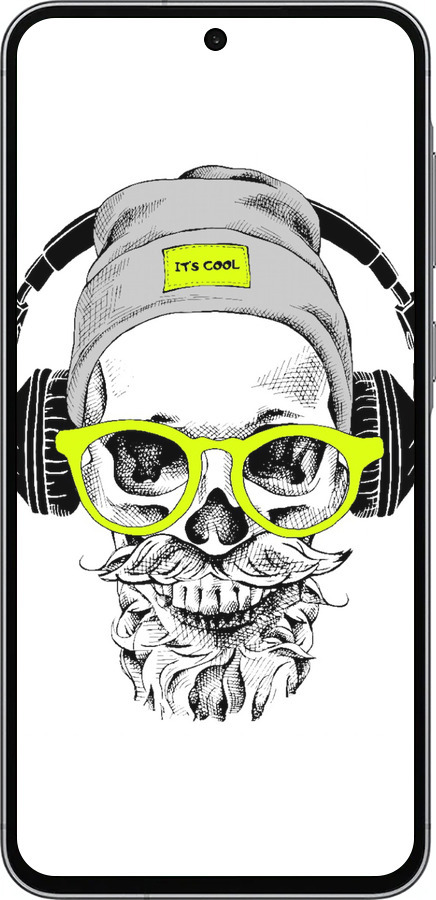 Силіконовий чехол Череп в окулярах і навушниках для Samsung Galaxy A56 - 4144u-3882 изображение 
