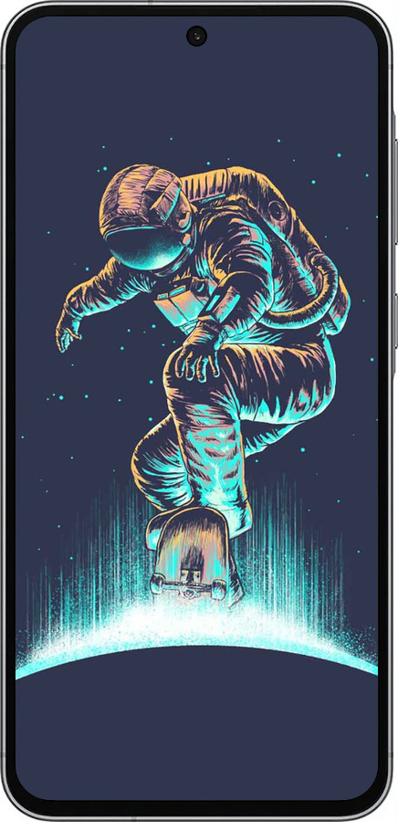 Силиконовый чехол Космонавт на скейтборде для Samsung Galaxy A56 - 4145u-3882 изображение 