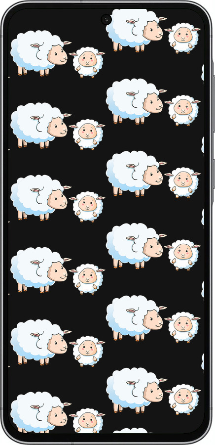 Силиконовый чехол Овечки1 для Samsung Galaxy A56 - 4637u-3882 изображение 