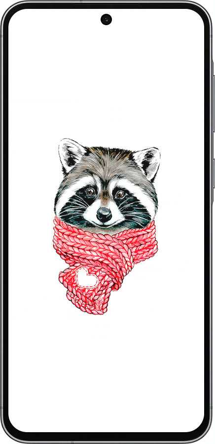 Силиконовый чехол Енот в шарфе для Samsung Galaxy A56 - 4688u-3882 изображение 
