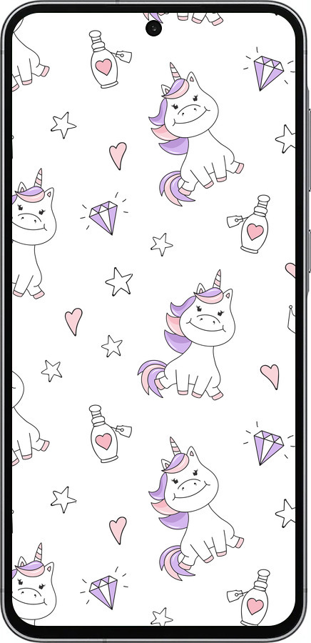 Силиконовый чехол Единорожка v2 для Samsung Galaxy A56 - 4703u-3882 изображение 