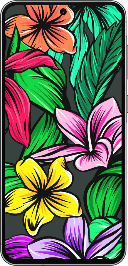 Силиконовый чехол Тропические цветы 1 для Samsung Galaxy A56 - 4753u-3882 изображение 