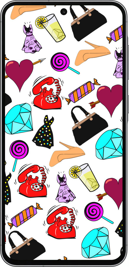 Силиконовый чехол stickers для Samsung Galaxy A56 - 4757u-3882 изображение 