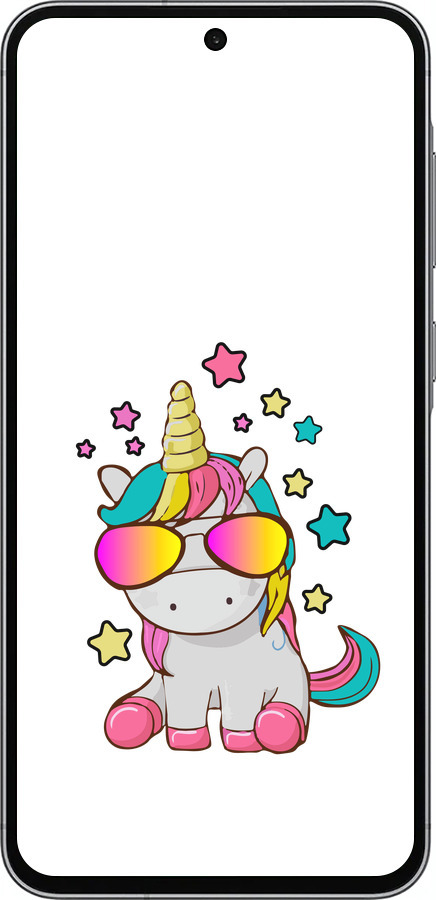 Силіконовий чехол Єдиноріг в окулярах для Samsung Galaxy A56 - 4879u-3882 изображение 