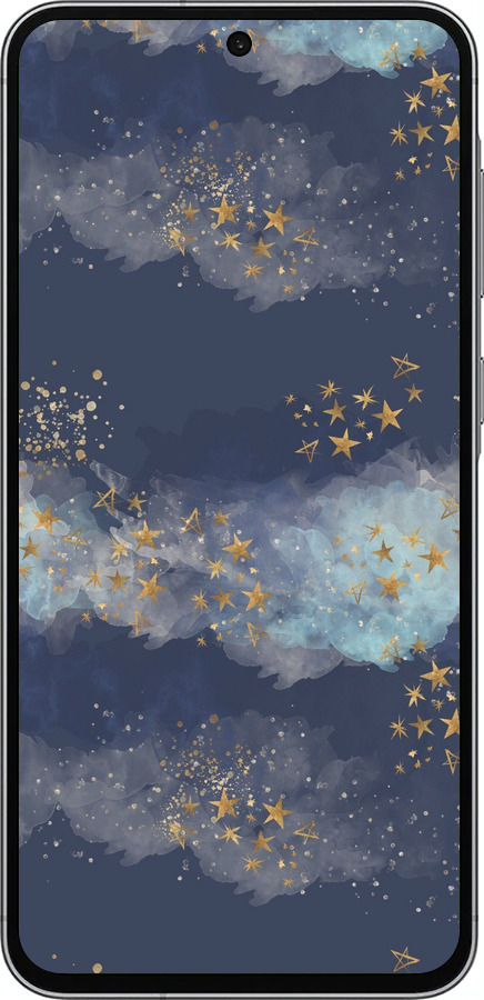 Силиконовый чехол Ночь золотые звезды для Samsung Galaxy A56 - 5421u-3882 изображение 