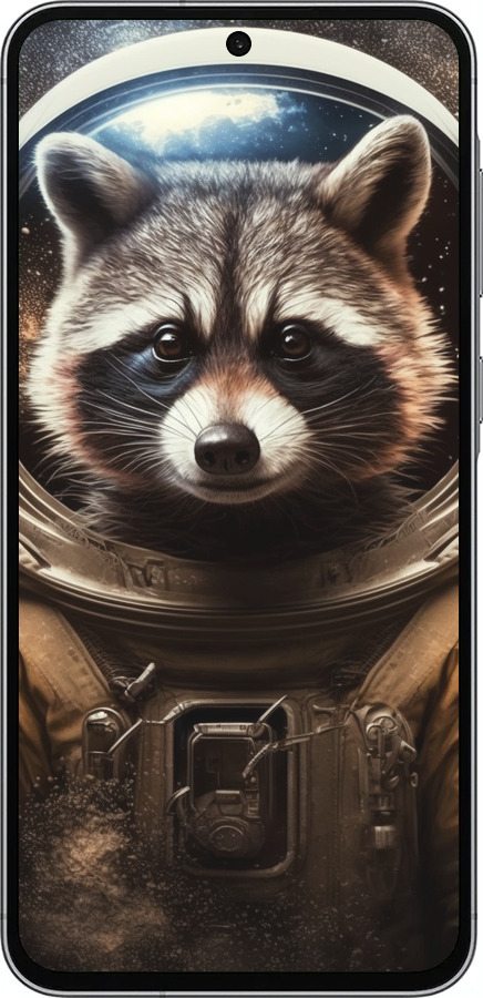 Силіконовий чехол Єнот-австронавт для Samsung Galaxy A56 - 5581u-3882 изображение 