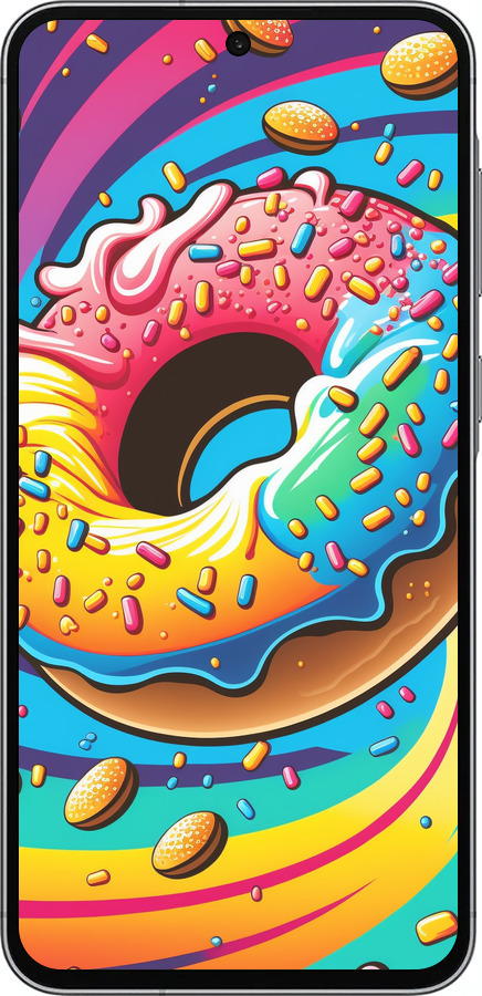 Силиконовый чехол Пончик радуга для Samsung Galaxy A56 - 5584u-3882 изображение 