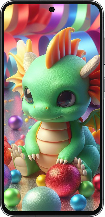 Силиконовый чехол Веселый дракончик для Samsung Galaxy A56 - 5812u-3882 изображение 