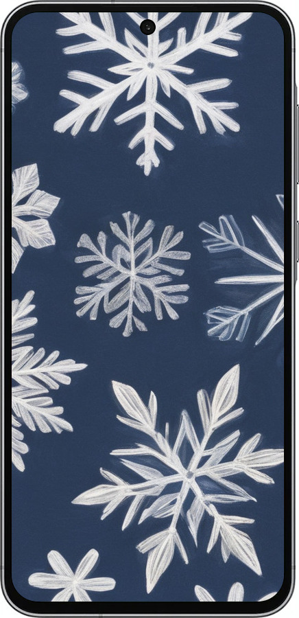 Силиконовый чехол Снежинки для Samsung Galaxy A56 - 5821u-3882 изображение 