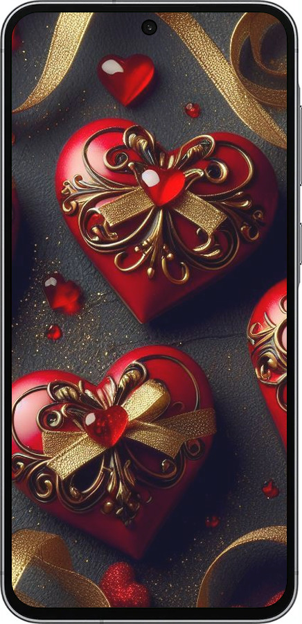Силіконовий чехол Сердечки v4 для Samsung Galaxy A56 - 5834u-3882 изображение 