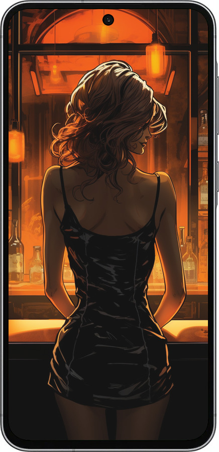 Силиконовый чехол Чехол для телефона Девушка в баре для Samsung Galaxy A56 - 5947u-3882 изображение 